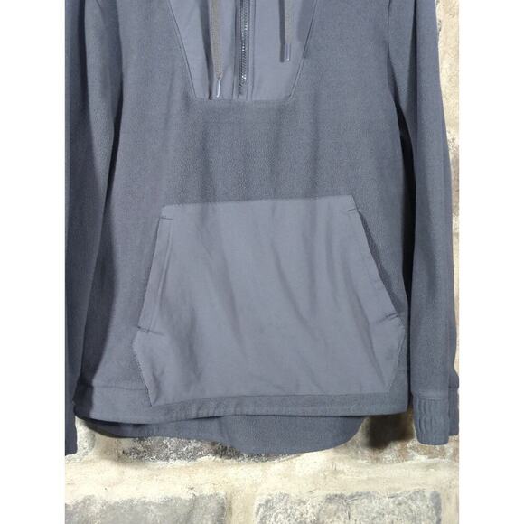 All In Motion Sweatshirt 1/4 Zip Drawstring Hoodie Men's Large Fleece Gray - Picture 3 of 10